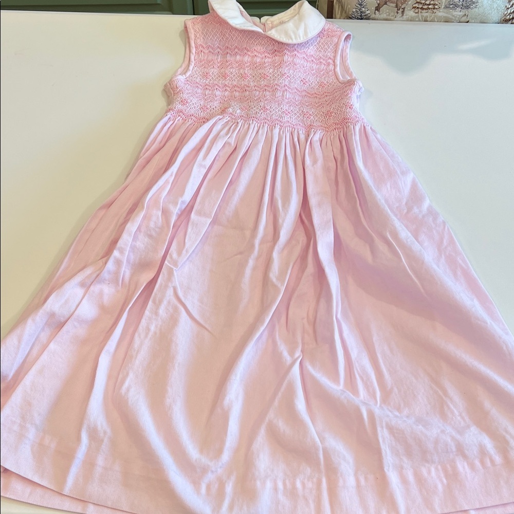 Sophie Dess - 6x/7, Pink Sleeveless Kids Dress, Smocking
